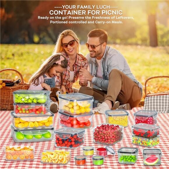 40 PCS Food Storage Containers with Lids Airtight (20 Containers & 20 Lids) - Picture 6 of 7